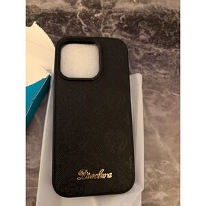 Diaclara Magnetic Case for iPhone 16 Pro Black Monogram Gold Logo Military Grade